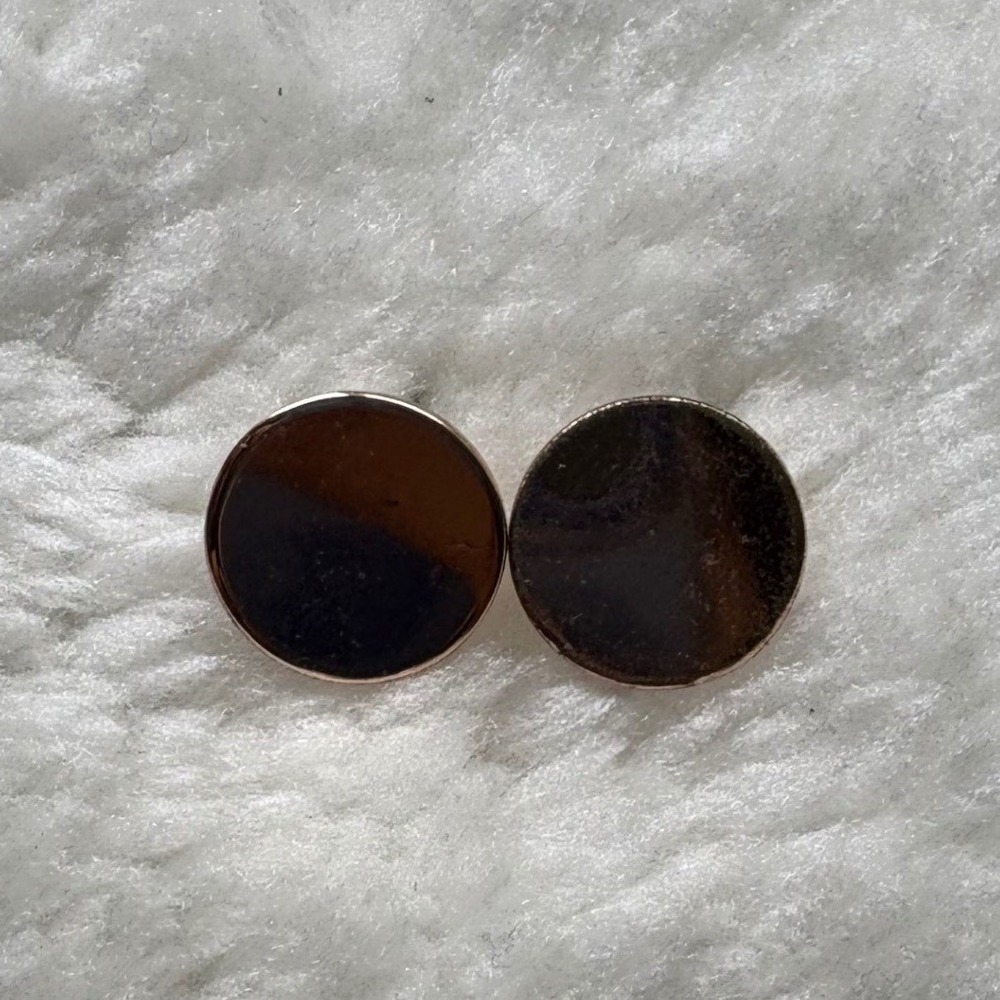 Minimalist Gold Tone‎ Round Stud Earrings